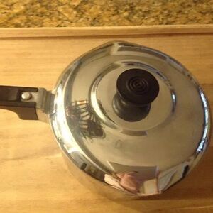 Stainless Steel Saucepan with Black Handle